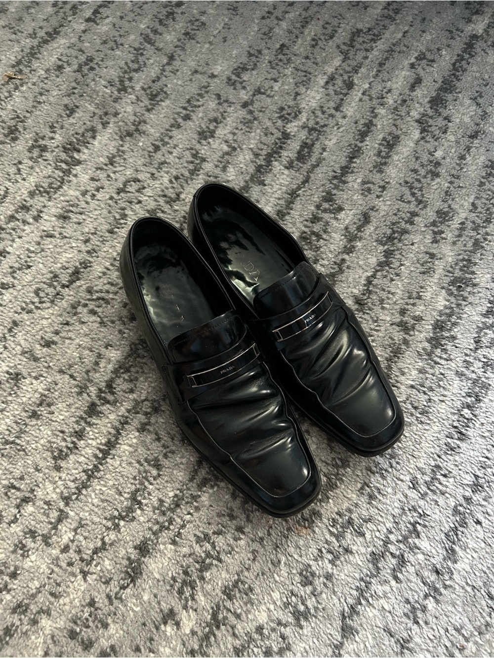 Prada Black Leather Loafers